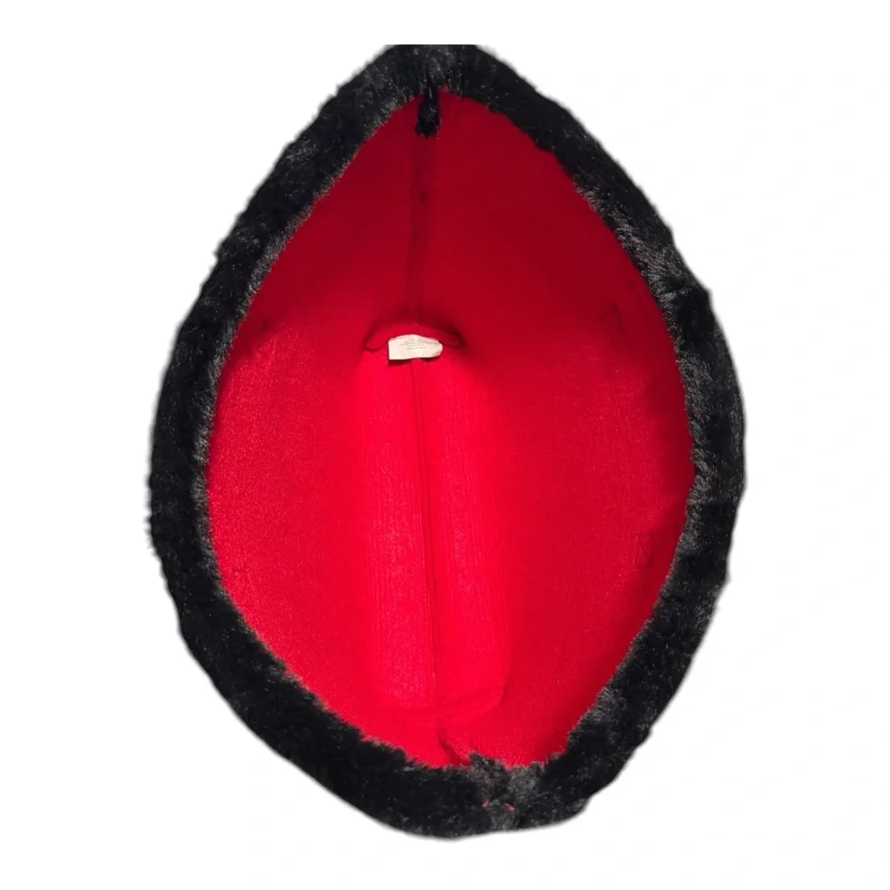 Barnes & Noble Red and Gold Tote Black Faux Fur Bag with Bookish Charm - Picture 3 of 7